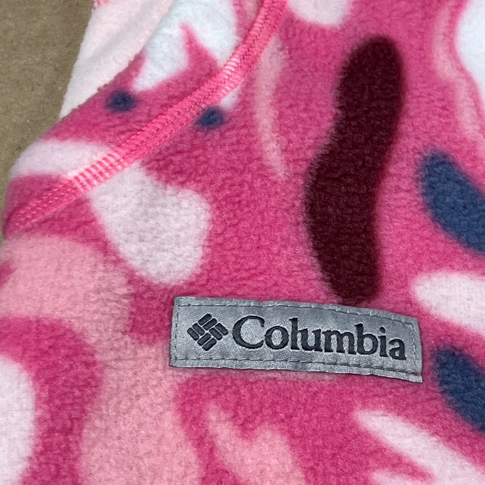 Columbia Kids Pink Unicorn Camo Fleece Balaclava Winter Hood Face Mask - Picture 4 of 5